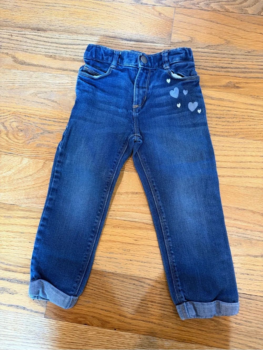 Old Navy Navy Blue Girls' Jeans with Heart Accents boyfriend style size 4